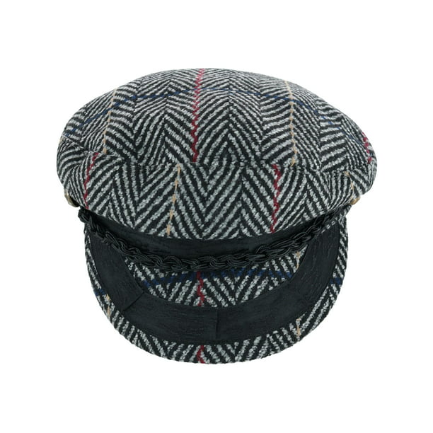 Trendy Apparel Shop Cotton Herringbone Texture Newsboy Greek Fisherman Hat 